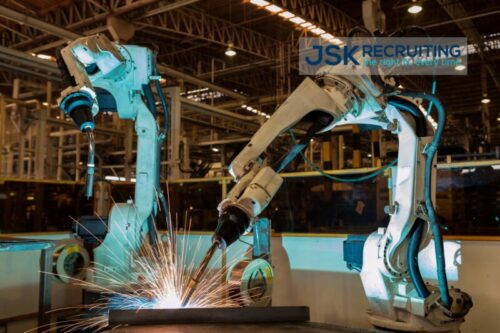 Robots are welding test run program